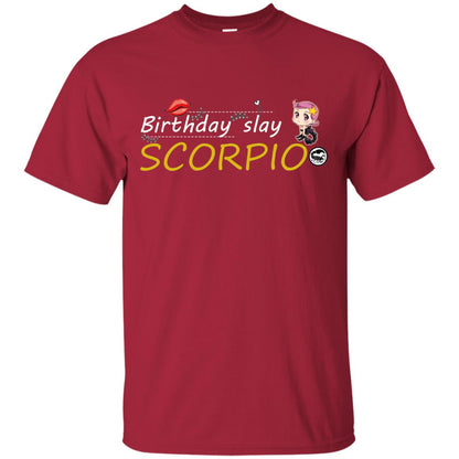 Cute Scorpio Girl Birthday Lip Slay T-shirt Cardinal