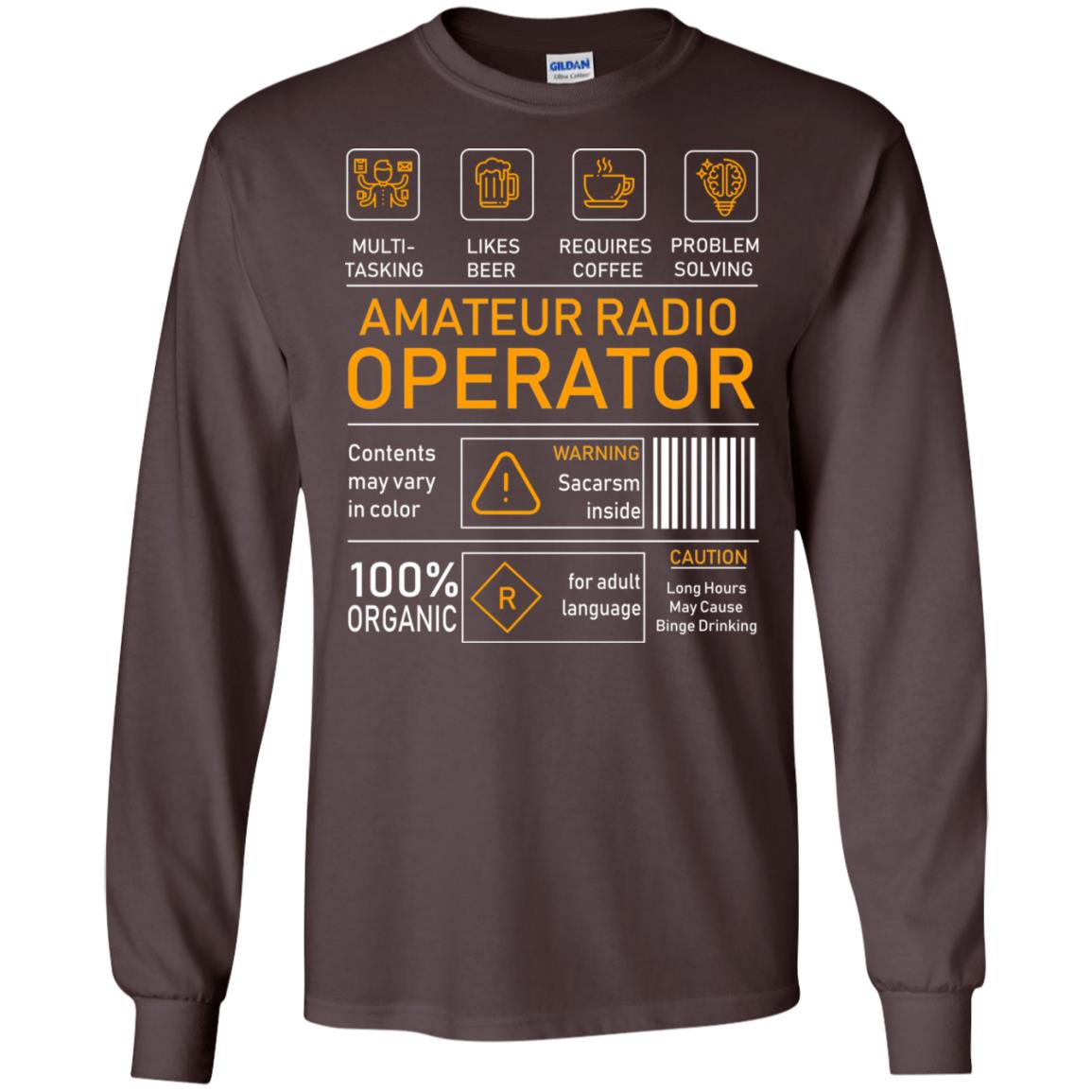 Amateur Radio Operator Gift Shirt Dark Chocolate