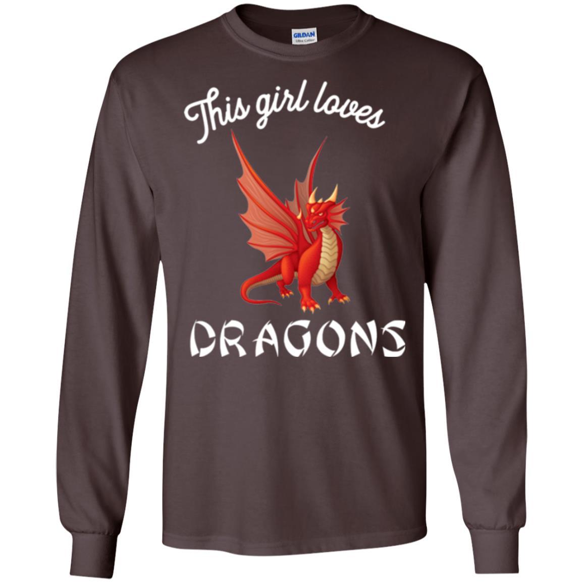 Dragon Lover T-shirt This Girl Loves Dragonst-shirt Dark Chocolate