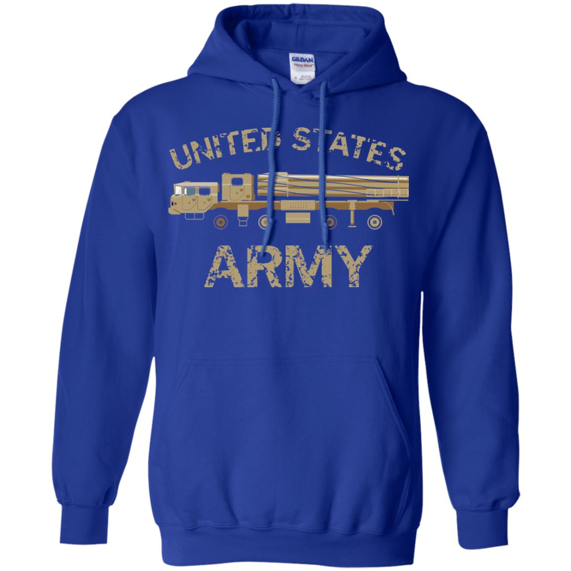 United States Army Missile Truck Vehicle Grunge T-shirt Royal