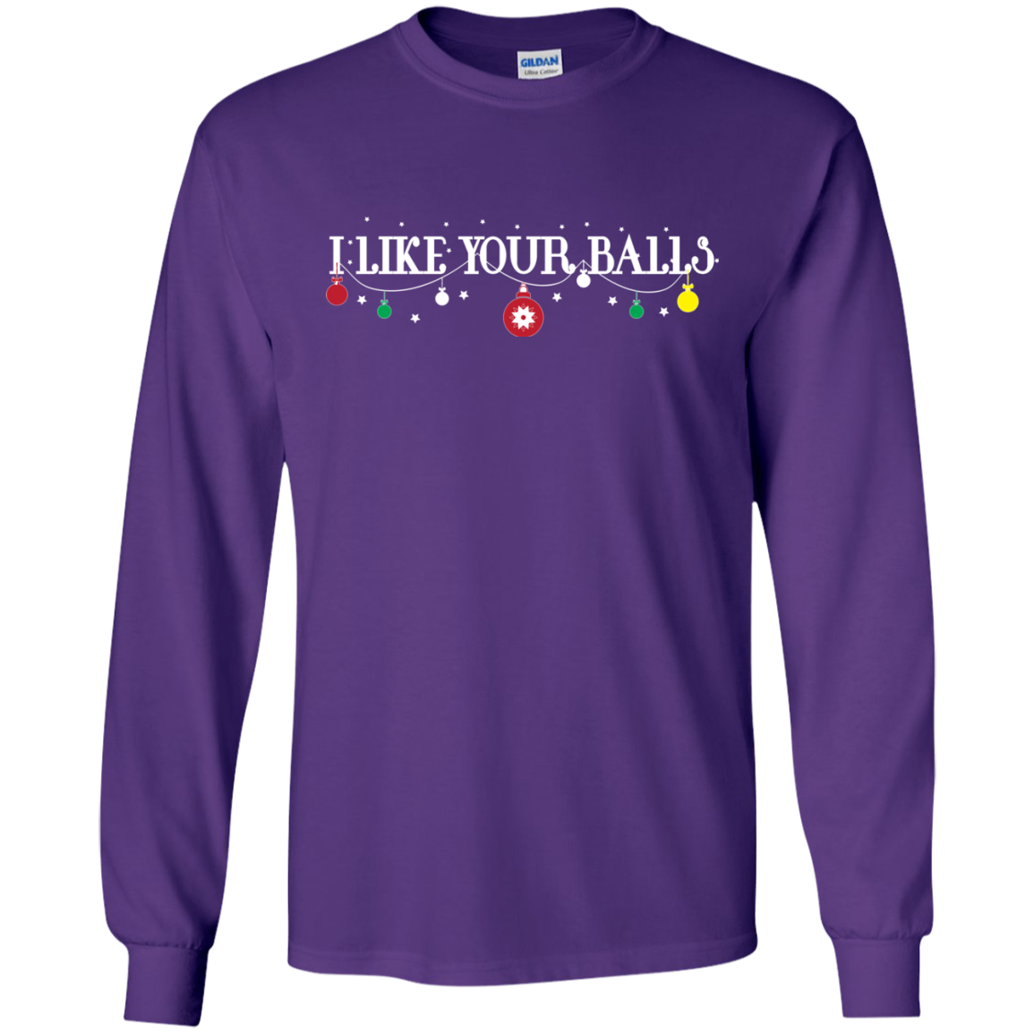 Christmas T-shirt I Like Your Balls Purple