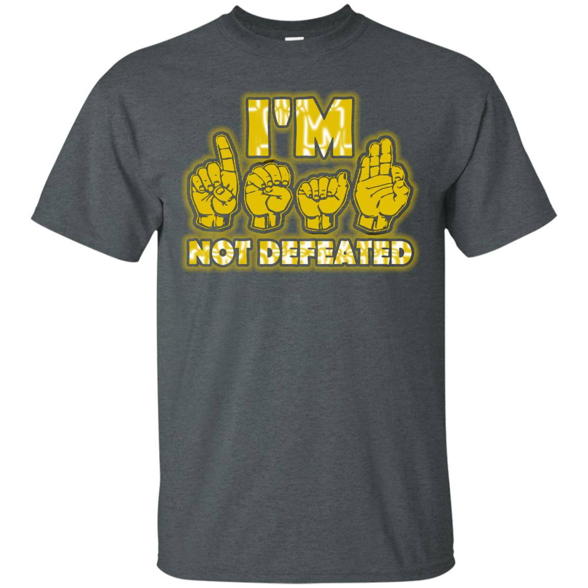 I'm Deaf Not Defeated Shirt Dark Heather