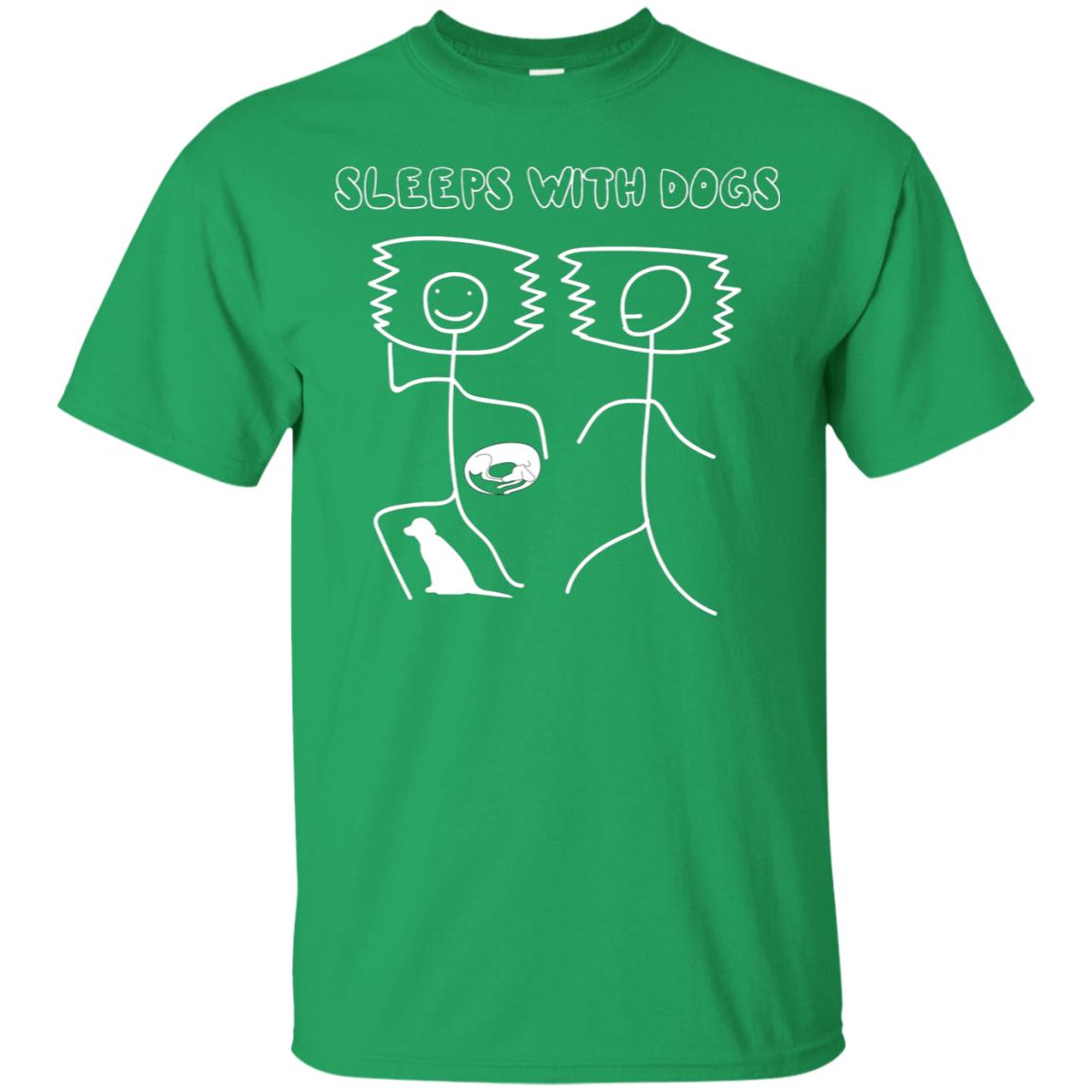Sleep With Dogs Funny Dog Owner Shirt Irish Green
