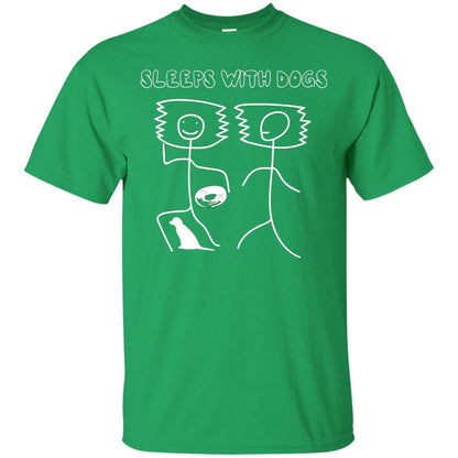 Sleep With Dogs Funny Dog Owner Shirt Irish Green