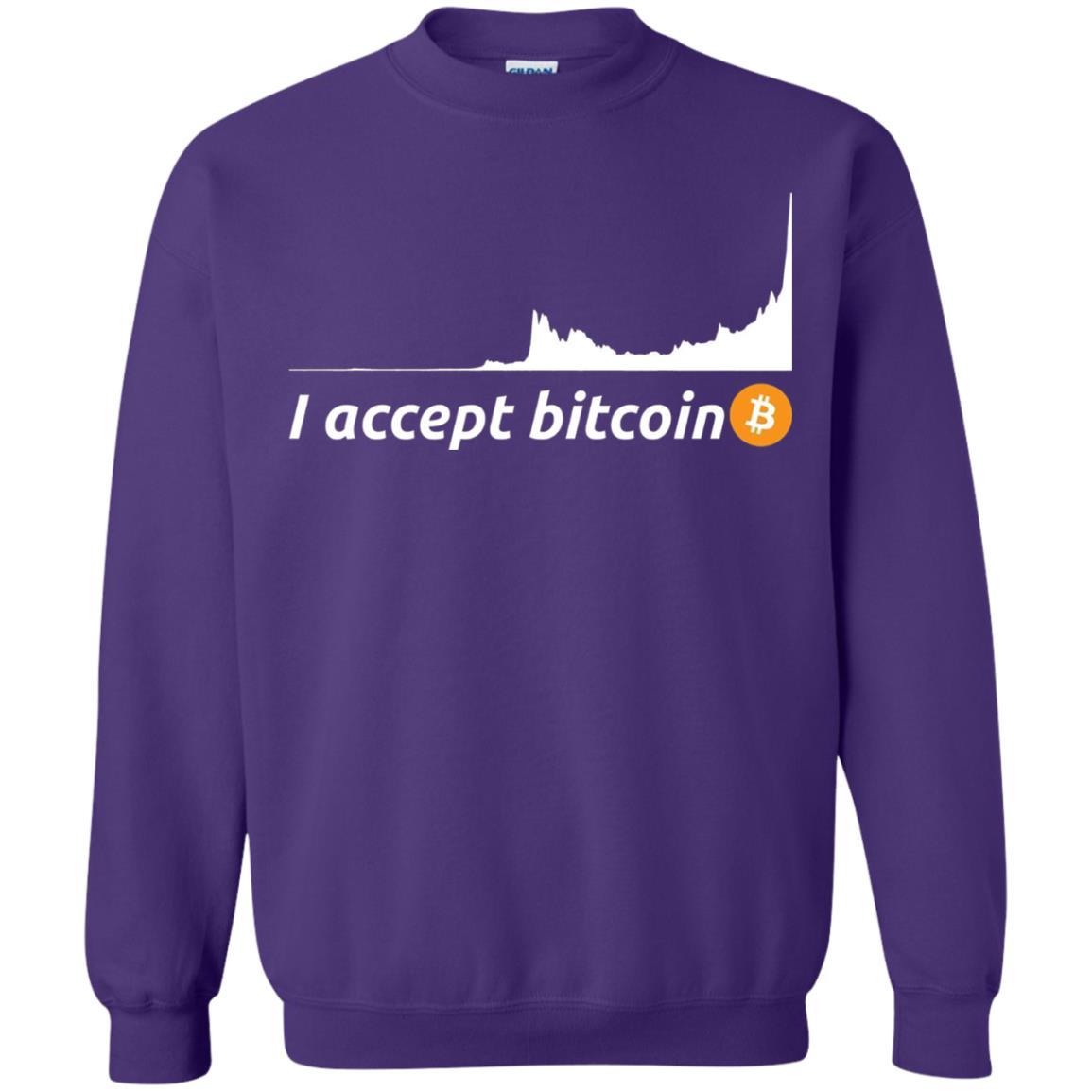 Cryptocurrency T-shirt I Accept Bitcoin Purple