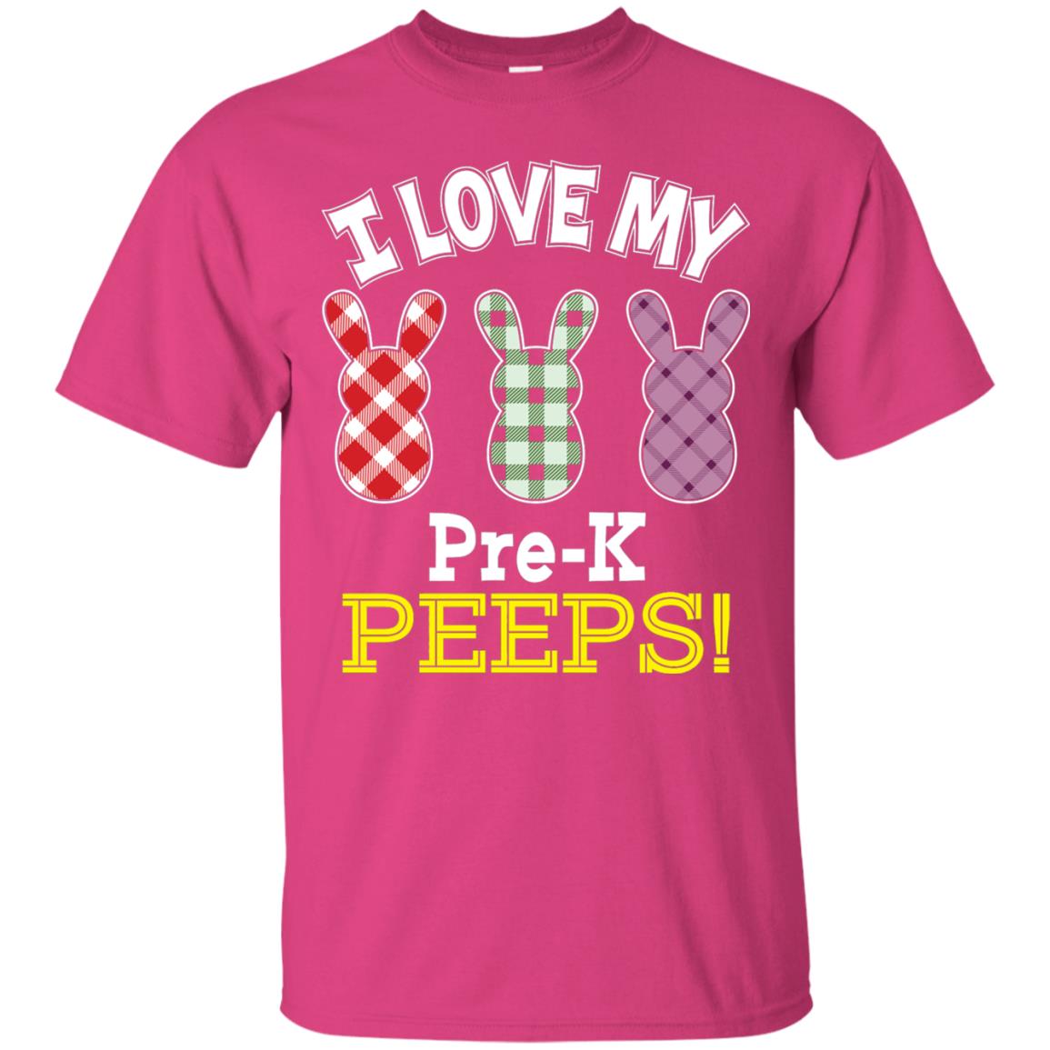 Teacher Easter Day T-shirt I Love My Pre-k Peeps Cute Bunny Heliconia