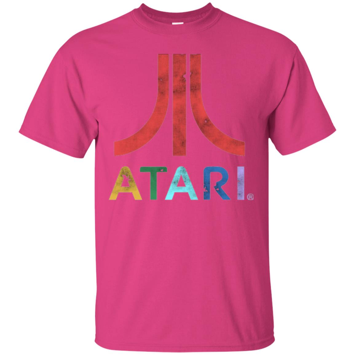 Colorful Retro Atari Gaming Logo T-shirt Heliconia