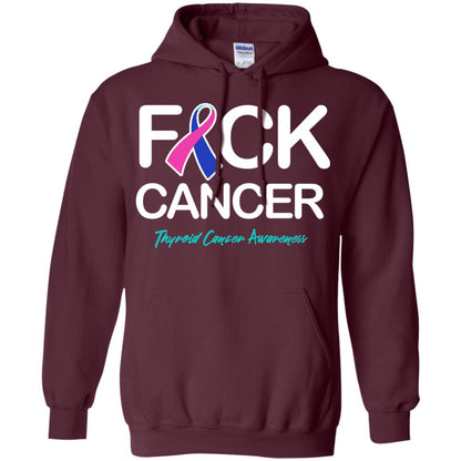 Fck Cancer Thyroid Cancer Awareness T-shirt Maroon
