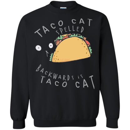 Cat Lovers T-shirt Taco Cat Spelled Backward Is Taco Cat Black