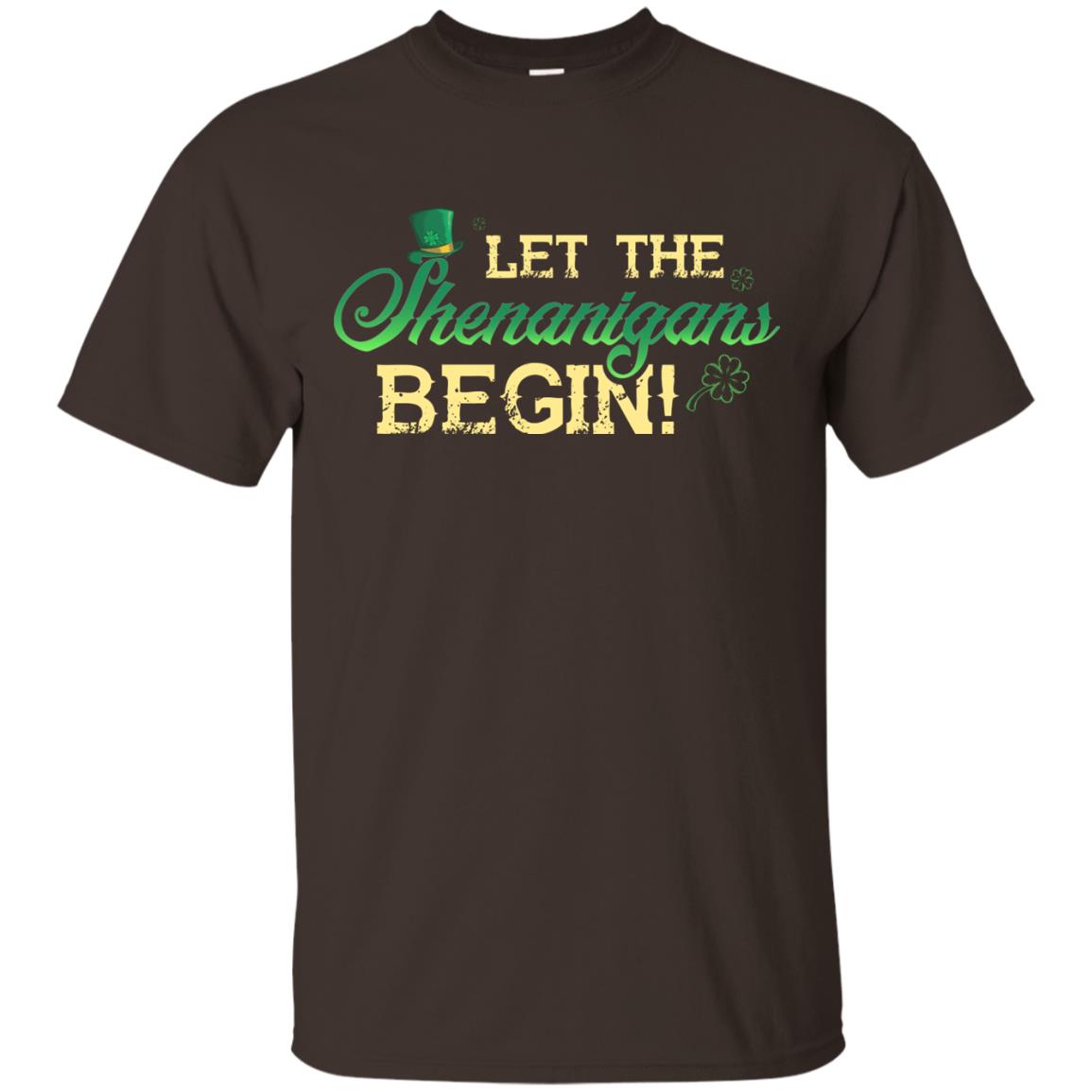 Let The Shenanigams Begin Saint Patric_s Day T-shirt Dark Chocolate