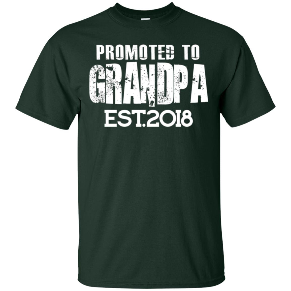 Papa T-shirt Promoted To Grandpa Est 2018 T-shirt Forest Green
