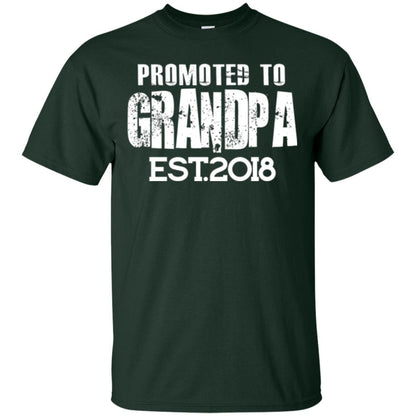Papa T-shirt Promoted To Grandpa Est 2018 T-shirt Forest Green