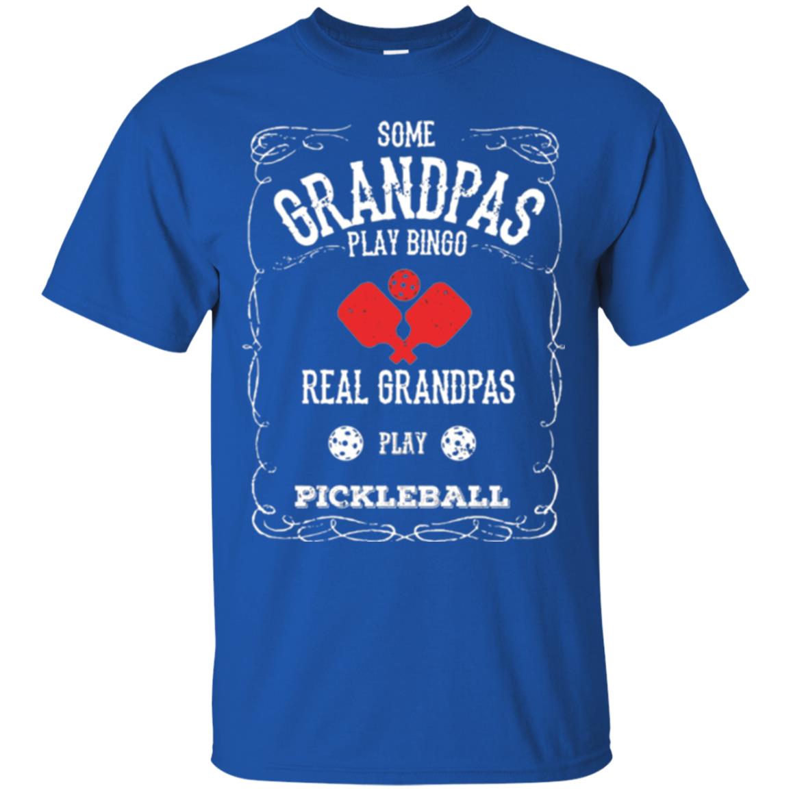 Papa T-shirt Real Grandpas Play Pickleball Royal