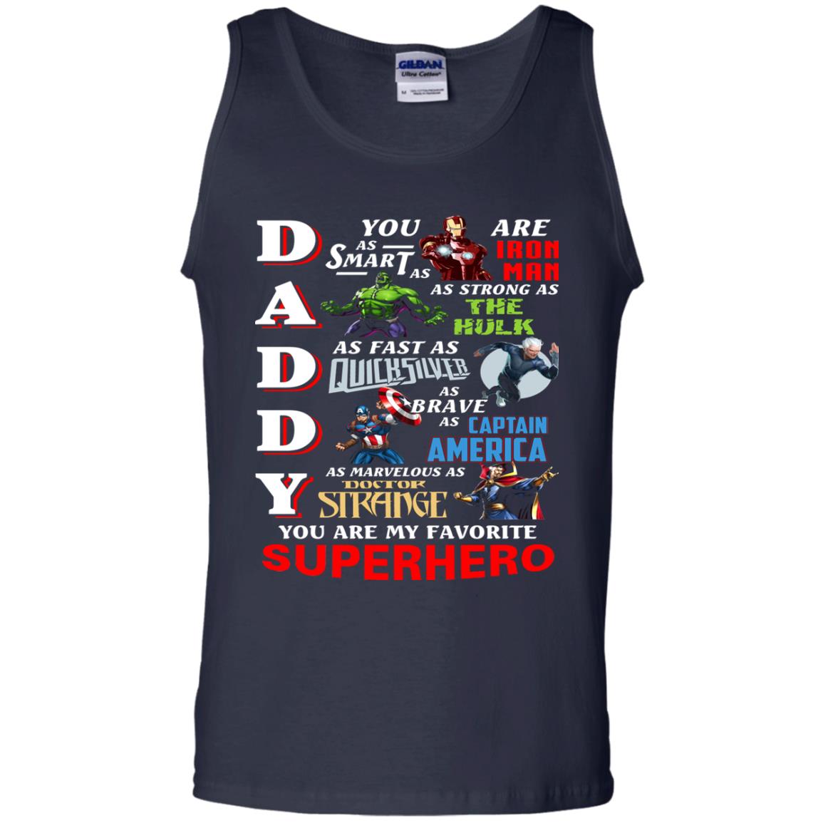 Daddy You Are My Favorite Superhero Movie Fan T-shirt Navy