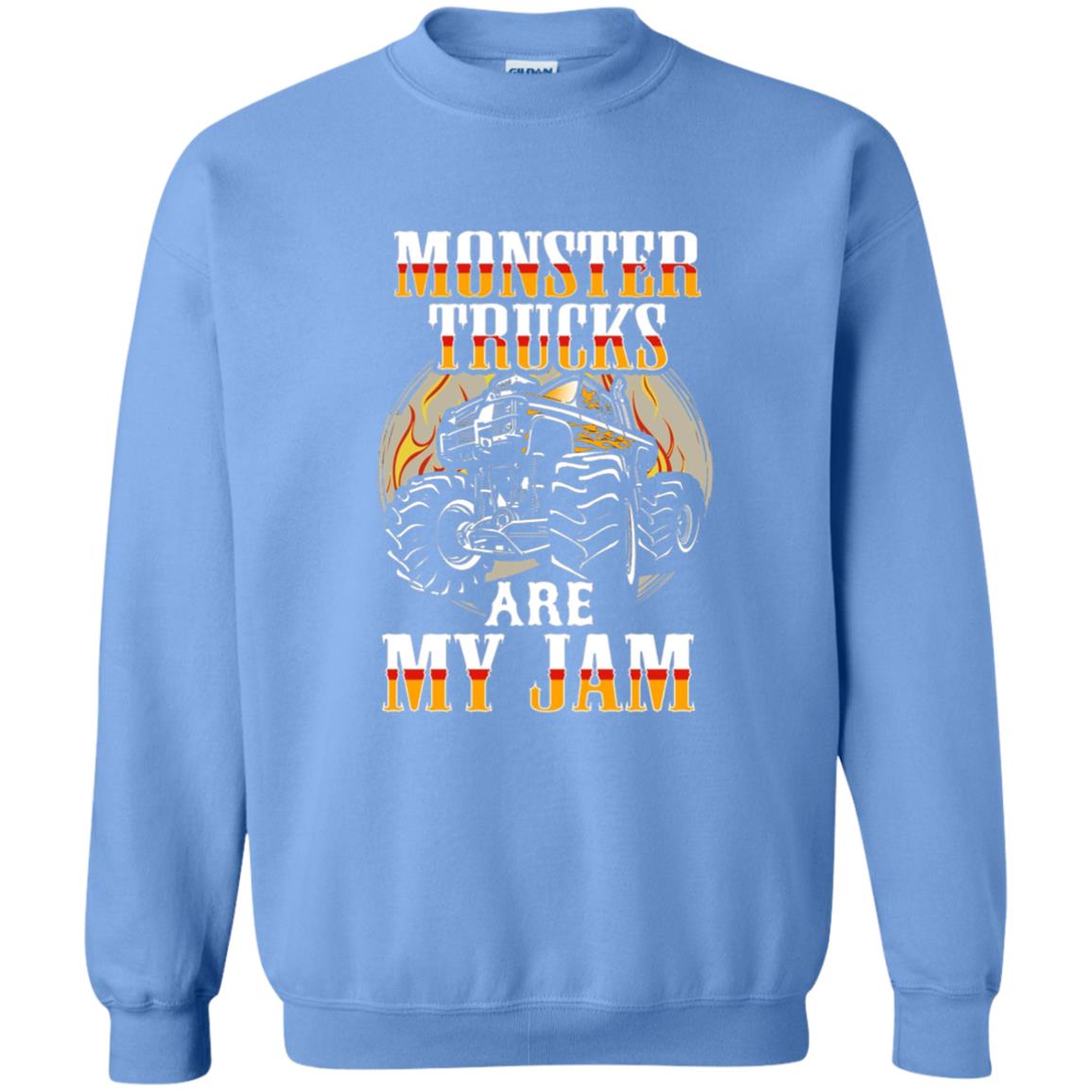 Funny Trucker T-shirt Monster Truck Are My Jam Carolina Blue