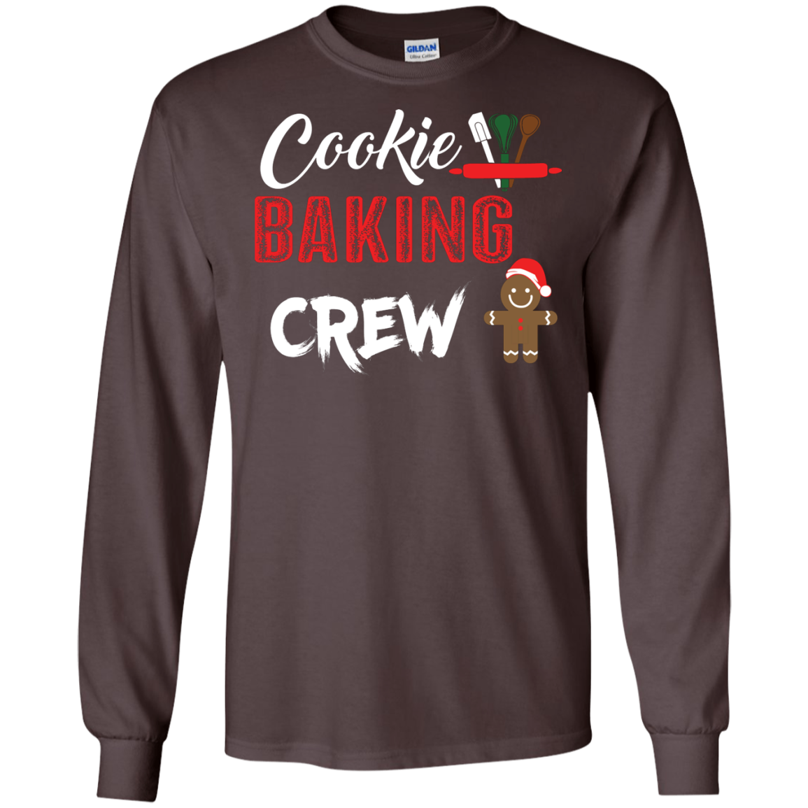 Christmas T-Shirt Cookie Baking Crew Dark Chocolate