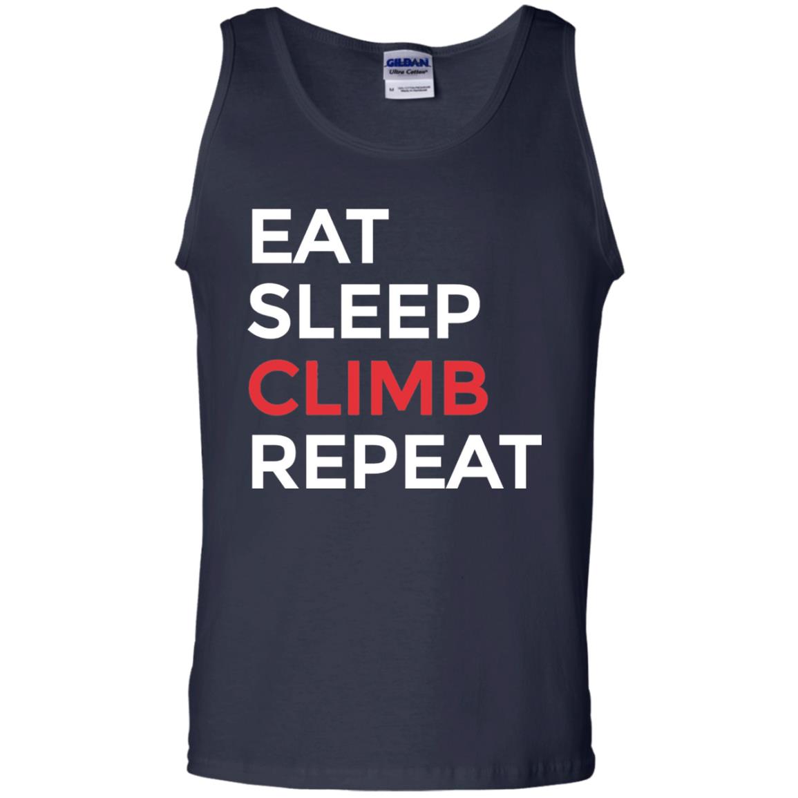 Eat Sleep Climb Repeat Mountain Climber Rock Climbing Shirt Navy