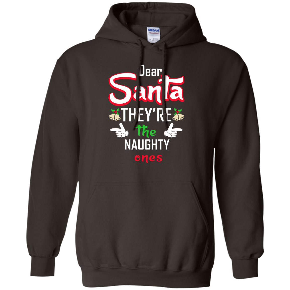 Christmas T-Shirt Dear Santa They're The Naughty Ones Dark Chocolate