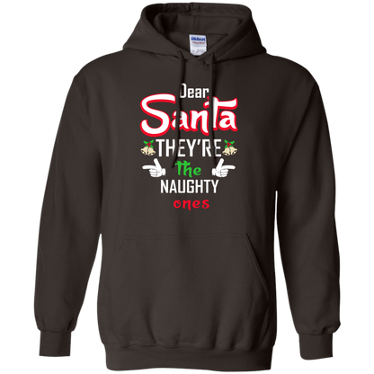 Christmas T-Shirt Dear Santa They're The Naughty Ones Dark Chocolate