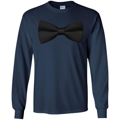 Big Black Bow Tie Tee Shirt Navy