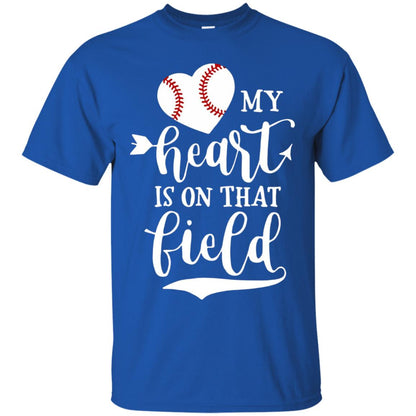 My Heart Is On That Field Softball Mom Shirt Royal