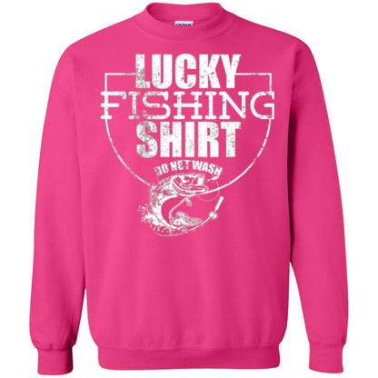 Fisherman T-shirt Lucky Fishing Shirt Do Not Wash Heliconia