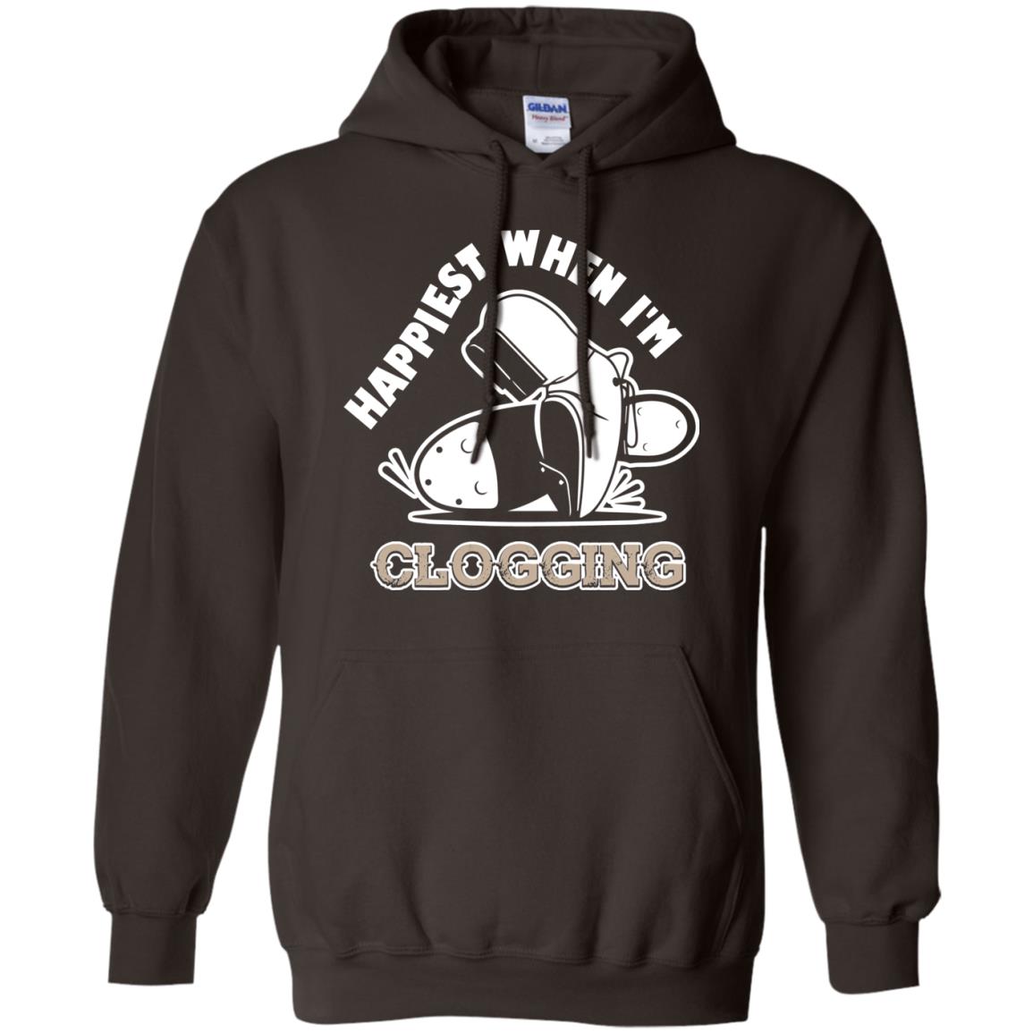 Clogger T-shirt Happiest When I'm Clogging Dark Chocolate