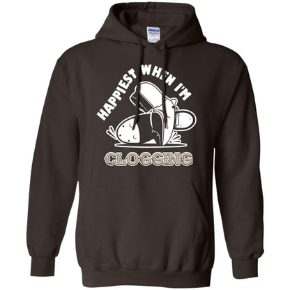 Clogger T-shirt Happiest When I'm Clogging Dark Chocolate