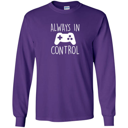 Gamer T-shirt Always In Control Video Game Purple