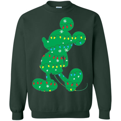 Christmas T-shirt Disney Mickey Mouse Fairy Lights Forest Green