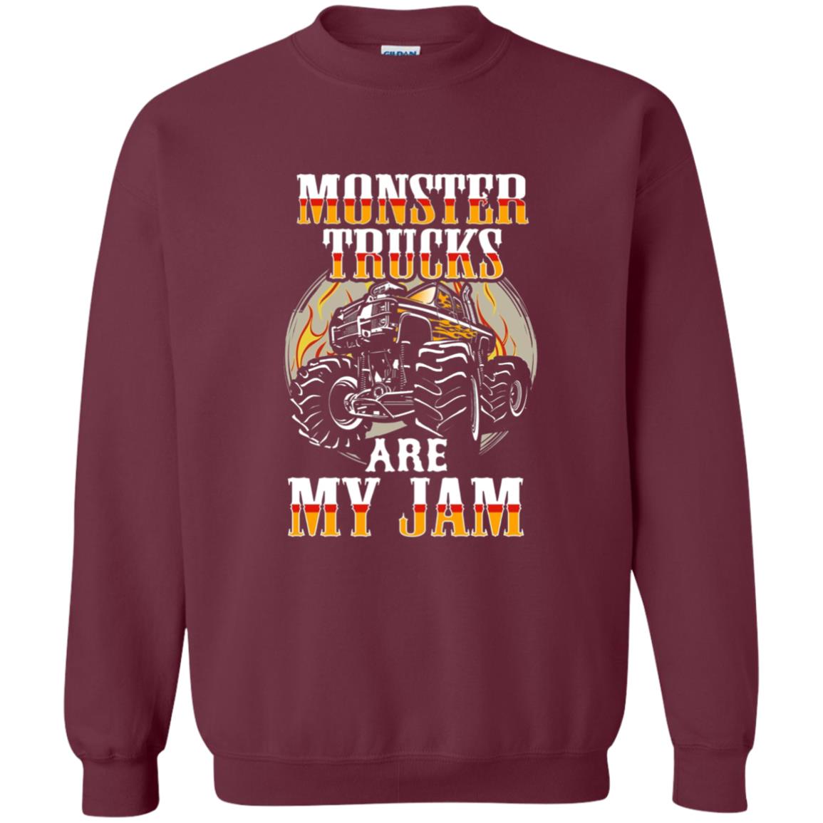 Funny Trucker T-shirt Monster Truck Are My Jam Maroon