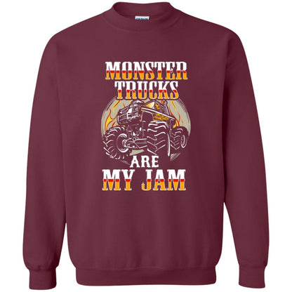 Funny Trucker T-shirt Monster Truck Are My Jam Maroon