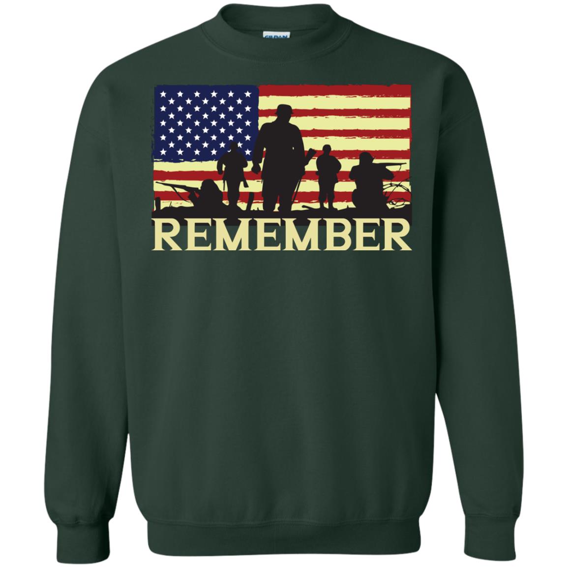 Military Of United States Memorial Day Shirt Forest Green