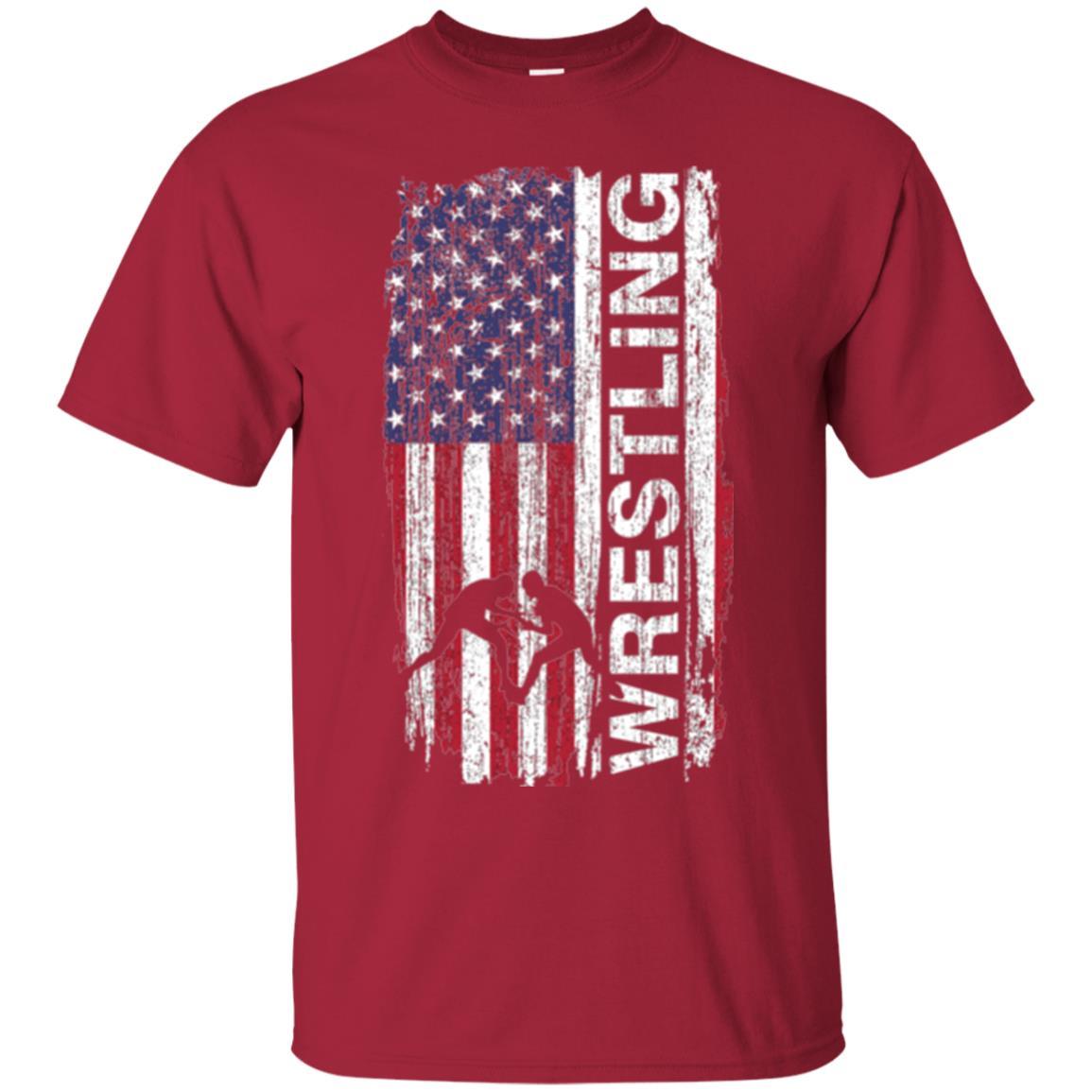Usa Flag Wrestling T-shirt Cardinal