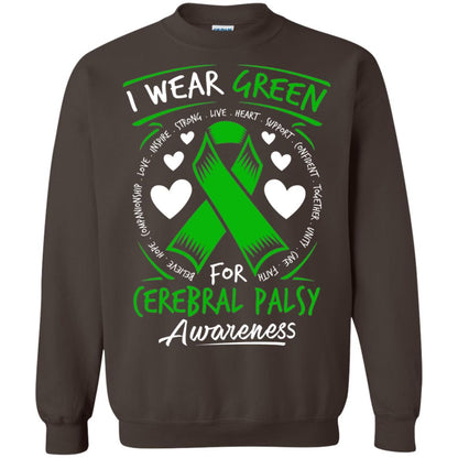 Cerebral Palsy Awareness T-shirt I Wear Green Dark Chocolate