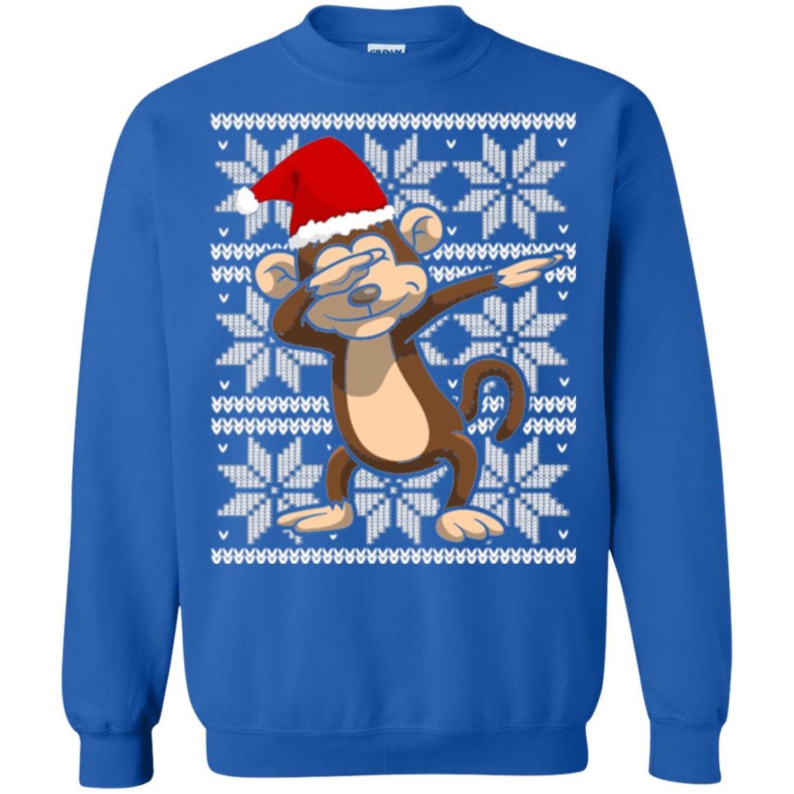 Christmas T-shirt Dabbing Monkey Royal