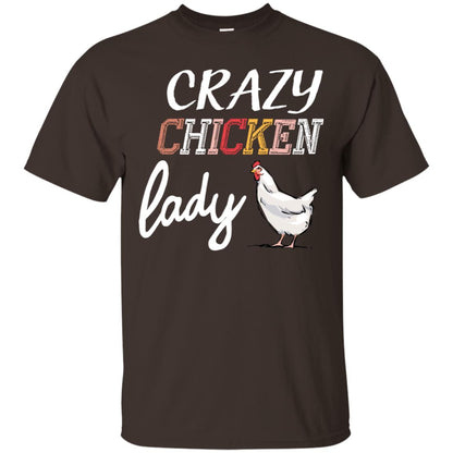 Crazy Chicken Lady Chicken Shirt For Girls Womens Dark Chocolate