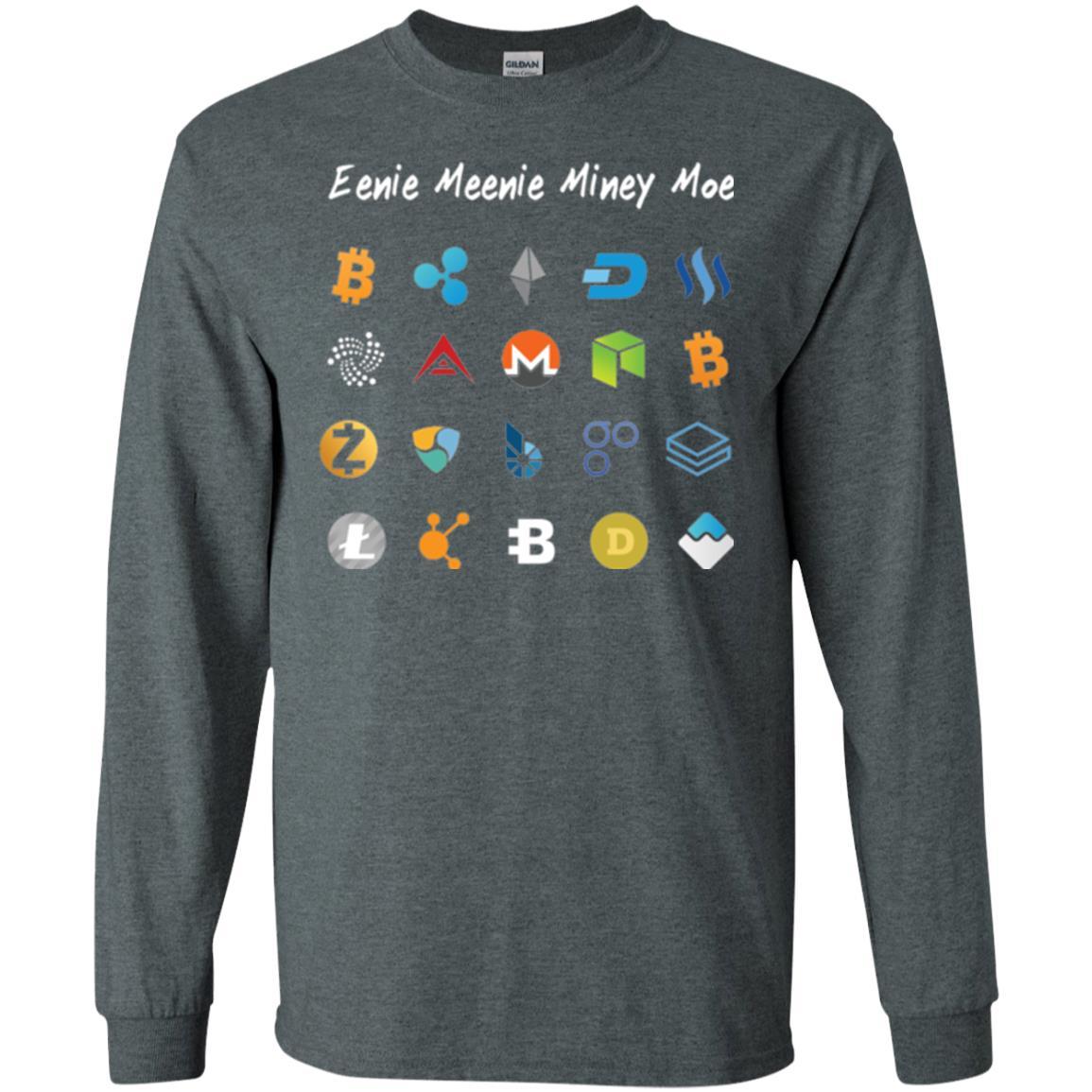 Bitcoin Litecoin Ethereum T-shirt Eenie Meenie Miney Moe Dark Heather