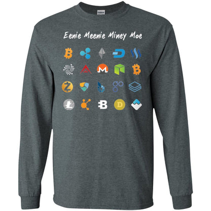 Bitcoin Litecoin Ethereum T-shirt Eenie Meenie Miney Moe Dark Heather