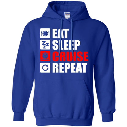 Eat Sleep Cruise Repeat Summer Vacation T-shirt Royal