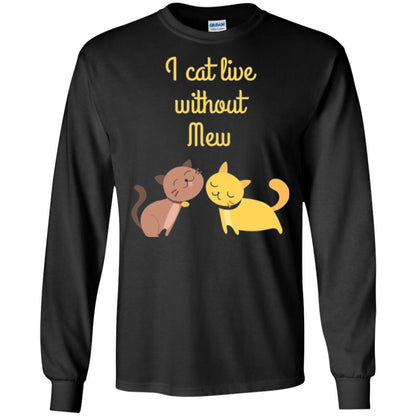 Cat Lover T-shirt I Cat Live Without Mew Black