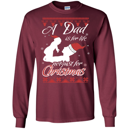 Family T-Shirt A Dad Is For Life Not Just For Christmas Maroon
