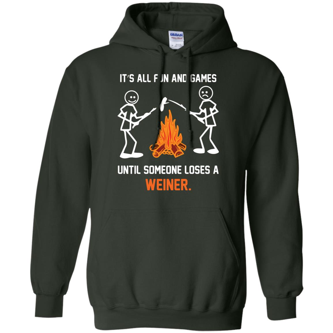 Camper T-shirt It’s All Fun And Games Until Someone Loses A Weiner Forest Green
