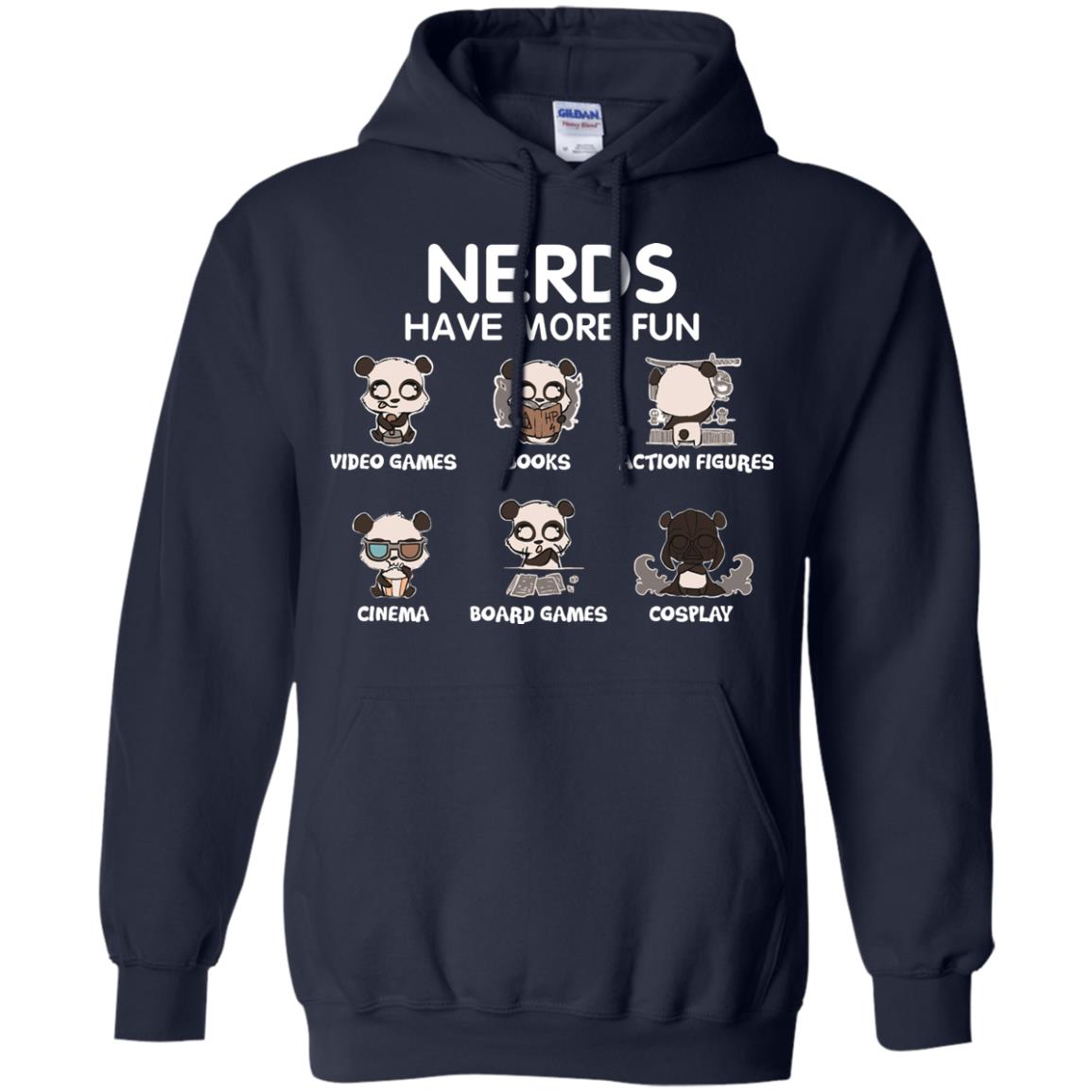 Nerds Have More Fun Video Games Books Action Figures Shirts Navy