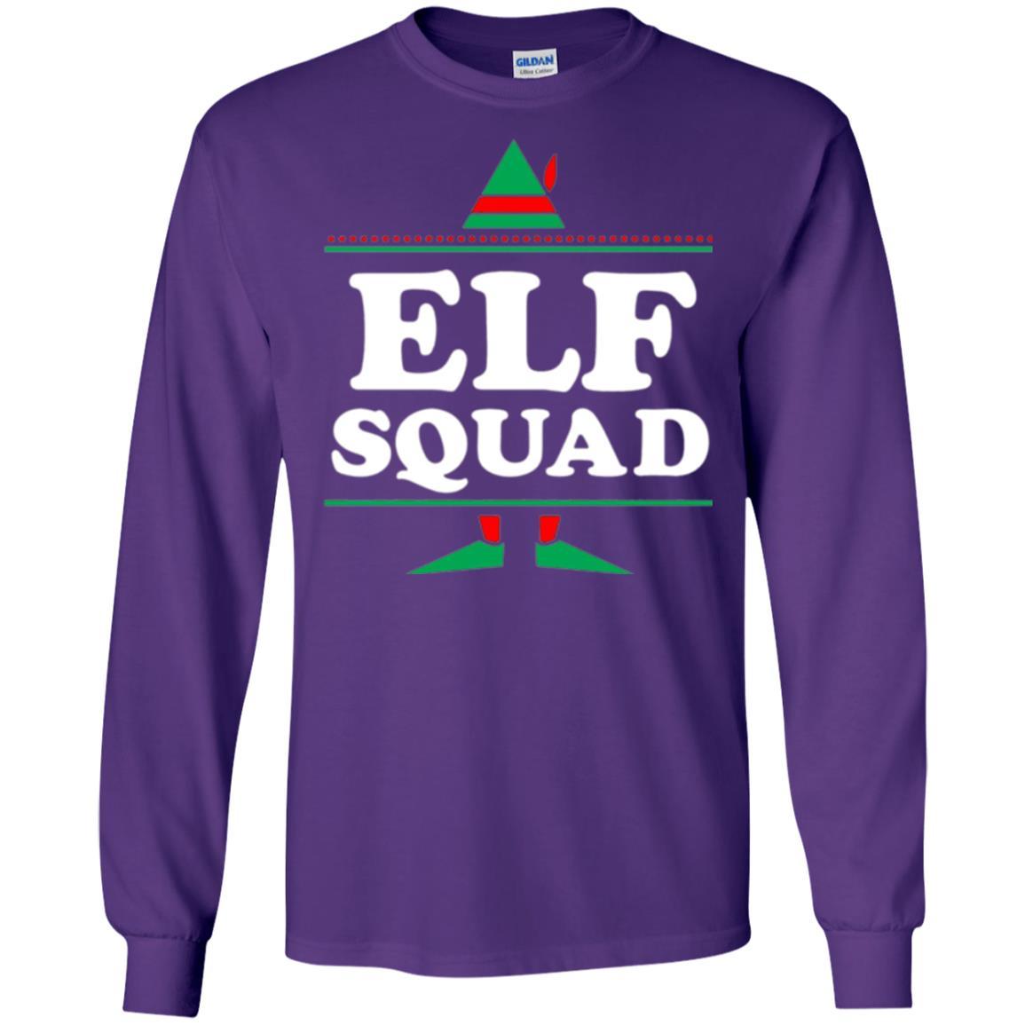 Christmas T-shirt Elf Squad Holiday Family Group Matching Purple