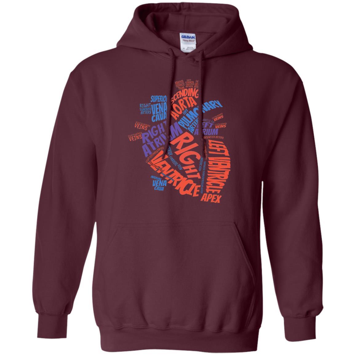 Anatomical Heart T-shirt Maroon