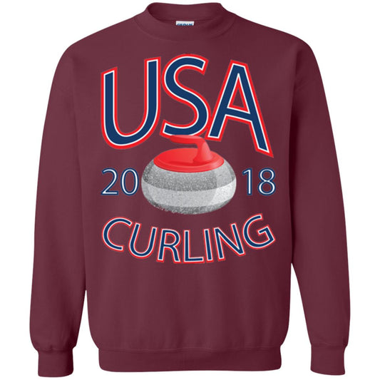 Usa 2018 Curling T-shirt Maroon