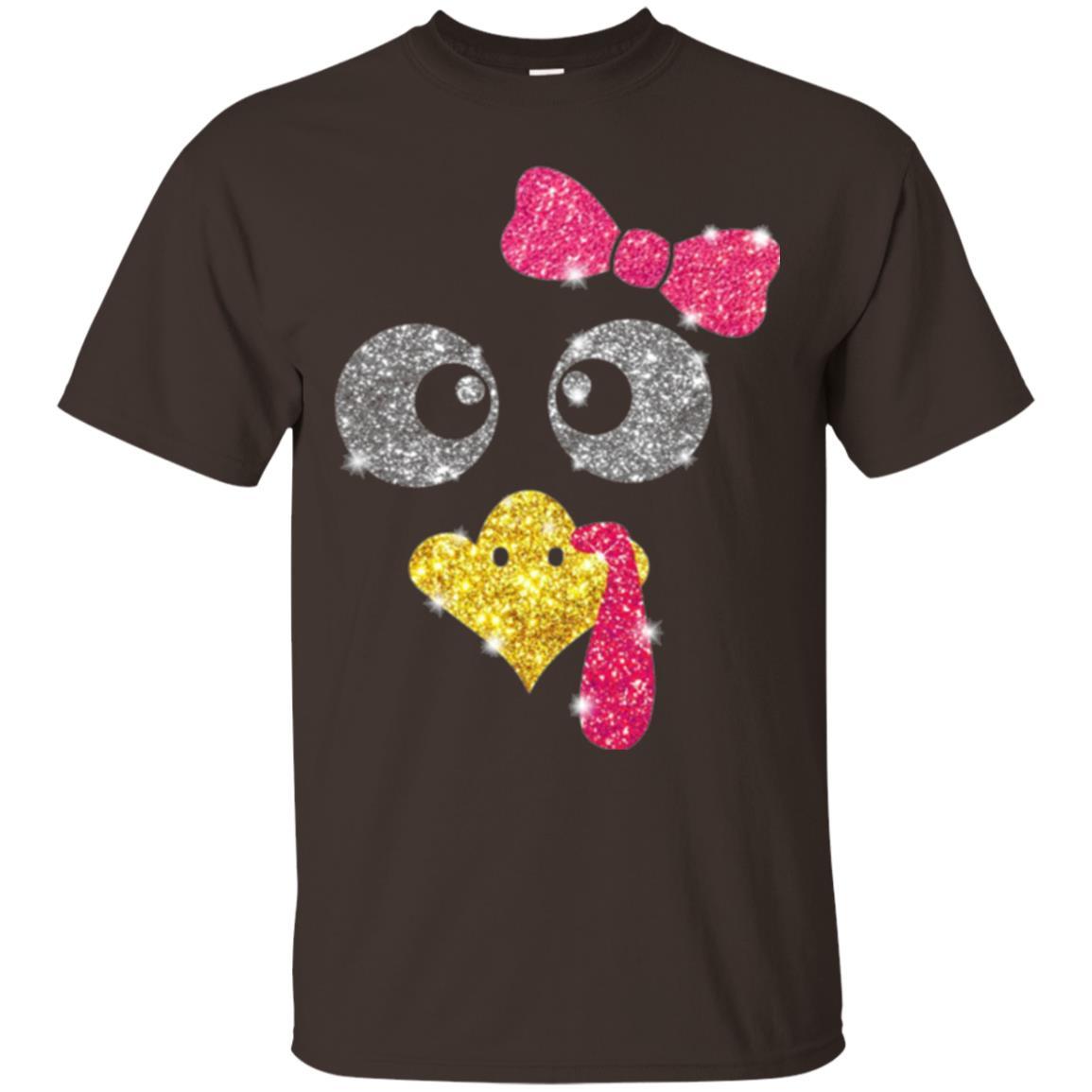 Thanksgiving T-shirt Turkey Face Girl T-shirt Dark Chocolate