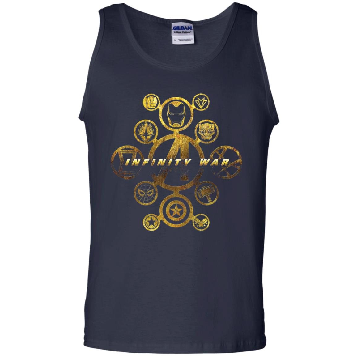 Infinity War Gold Hero Movie T-shirt Navy