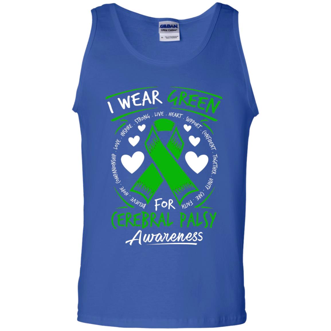Cerebral Palsy Awareness T-shirt I Wear Green Royal